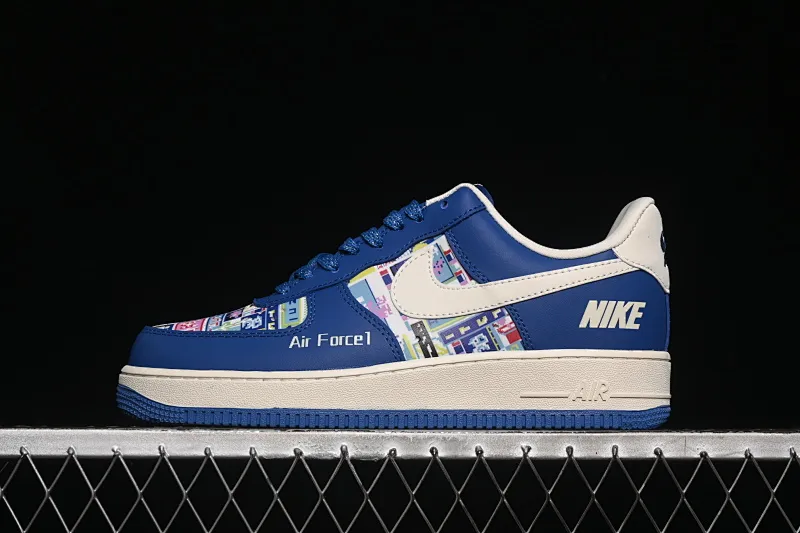 All categories Nk Air Force 1 Air Force series Nk Air Force 1 Low Air Force low-top Nike Air Force 1'07 Low Nike co-branded double blue and white swoosh Air Force 1 low-top casual sneakers KJ1688-009